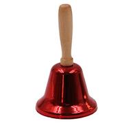 Campanas de Mano de Metal, Campana de Llamada Clara y Fuerte, Timbre de Alarma con Manija de Madera para Eventos de Boda, Cena, Escuela, Hotel, Servicio para Pacientes Mayores, 12 x 6,3 cm