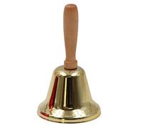 Campanas de Mano de Metal, Campana de Llamada Clara y Fuerte, Timbre de Alarma con Manija de Madera para Eventos de Boda, Cena, Escuela, Hotel, Servicio para Pacientes Mayores, 12 x 6,3 cm