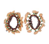 Campanas de Mano Divertidas 2 Piezas Estilo Africano para Halloween | Madera y Cáscara Natural, Ruido al Moverlas, para Conga y Círculo de Tambores