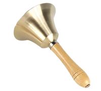Campanas de mano grandes con mango de madera, campanas escolares de latón, decoración de mano, sonido fuerte, duradero, gran llamada de mano con mango de madera