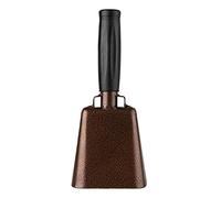 Campanas de mano para eventos deportivos, juegos de fútbol, campanas escolares, campanas de mano de granja, instrumentos musicales de percusión (8 pulgadas, azul) (bronce)