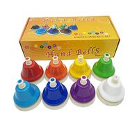 Campanas de Mano para niños Campanas Musicales Iris, Juego de 8 Campanas de Metal de Colores Instrumentos Musicales de percusión de Juguete Juego Educativo Regalos para niños bebé