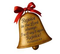 Campanas de metal con versículos de la Biblia de sonido claro para decoraciones de Navidad, práctico adorno de vacaciones, fácil de instalar, fiesta, Navidad, para colgar en