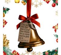 Campanas De Navidad - 2.56 Pulgadas X 1.97 Pulgadas Elegante Decoración con Versos Bíblicos, Decoraciones De Vacaciones Al Aire Libre Interiores, Religiosos Retro para Decoraciones | Campana D