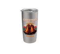 Campanas de Navidad que suenan retro Vaso térmico de acero inoxidable de doble pared