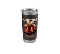 Campanas de Navidad que suenan retro Vaso térmico de acero inoxidable de doble pared