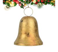 Campanas de Navidad rústicas - Vintage Hanging Holiday Ornaments, Farmhouse Metal Bells, Decorative Accents, Garland | Outdoor Festive Bell Decor For Front Door Yard Shelf Fireplace Patio