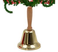Campanas de Navidad Wisylizv | Decoraciones para campanas de festival con mango de madera | Sonajero decorativo de metal para mesa de tienda, capa, casa, lugar de trabajo, casa para fiestas