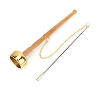 Campanas de oración de meditación budista, mango de madera, cuenco cantor de latón, instrumento de escritura para cantar, suministros budistas para salones de té y salas de estudio