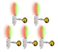 Campanas de pesca LED electrónicas antipérdidas, 5 piezas, campanas de caña de pescar con iluminación, para carpa, bagre, pescador, así como para la pesca en lago, río, estanque, surf y al aire libre