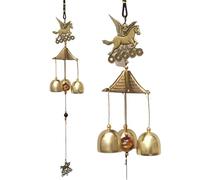 Campanas de Viento 1 carillón de Viento Antiguo Cobre for jardín, decoración Exteriores, Metal, Regalo la Suerte Campana Viento Colgar Exterior(Color-05)