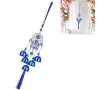 Campanas de Viento,Campanillas de Viento de Ojo Azul Decoración Colgante de Mal de Ojo Azul Retro Feng Shui de Buena Suerte,para decoración del hogar,jardín,Regalo