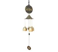 Campanas de Viento, Carrillon de Viento de Metal de La Vendimia,Chino Feng Shui Campana de la Suerte Colgante Ornamento de la Suerte para el Hogar Jardín Patio Colgante Decoración Regalo(#6)