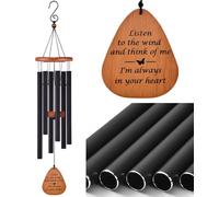 Campanas de viento conmemorativas de condolencias por la pérdida de un ser querido, regalo de duelo en memoria, 37 pulgadas, color negro