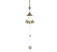 Campanas de viento de aleación Feng Shui con 3 campanas para decoración de jardín al aire libre, adorno colgante de bagua de la suerte, dulce melodía, decoración de patio, 44 cm de longitud (a)
