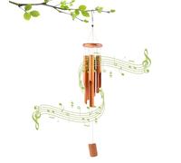 Campanas de Viento de Bambú, Carrillon de Viento de 6 Tubos para Colgar al Aire Libre de Madera con Gancho en S, Decoración de Carillón de Viento al Aire Libre para Jardín, Patio - 75 cm