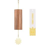 Campanas de viento de bambú natural con chakras, campana de viento con acordes de meditación for relajación zen y atención plena, decoración del hogar.(Solar Plexus)