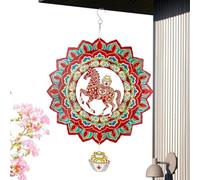Campanas de viento de caballo | Acero inoxidable de 11.57 pulgadas - Año colgante del adorno y spinner para patio, césped o decoración de patio | Este timbre duradero es perfecto para exhibición