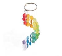 Campanas de viento de concha de 77 cm de longitud, campana colgante colorida para decoración interior al aire libre, melodía pacífica, verde (multicolor)
