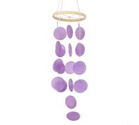 Campanas de viento de concha natural, 1 paquete para colgar decoración en jardín o patio, producir sonidos relajantes y añadir encanto de estilo bohemio a tu espacio (morado)