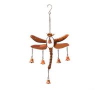 Campanas de viento de libélula con 6 campanas, decoración de jardín de metal, adorno colgante de hierro resistente al aire libre, decoración de balcón de estilo retro, melodía suave para patio