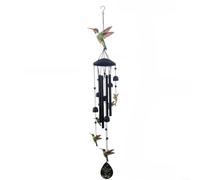 Campanas de viento de libélula melodiosas decoración al aire libre carillón de metal calmante para jardín balcón 98 cm (colibrí)