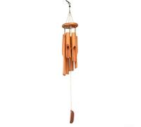 Campanas de viento de madera natural de 70 cm hechas a mano para jardín, patio, sala de estar, decoración de melodía relajante para colgar al aire libre (A)