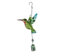 Campanas de viento de metal con diseño de colibrí para colgar en el jardín y la veranda del hogar, añade sonidos relajantes y atractivo artístico al aire libre (verde)