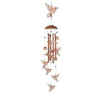Campanas de viento de metal de colibrí de 34 pulgadas para exteriores, hogar, jardín, patio, decoración de campanillas de viento al aire libre, ideas de regalo únicas para mujeres y abuelo