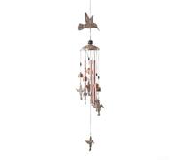 Campanas de viento de metal vintage, decoración de jardín con acabado de cobre, melodía relajante para patio al aire libre, diseño único de colibrí, para adorno colgante, (tipo A)