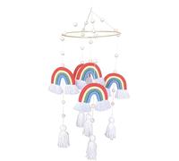 Campanas de viento decorativas Campanas de viento colgantes con borlas de arco iris, campanillas de viento for sala de manualidades, sala de juegos, colgante, decoración tejida de algodón hecha a mano