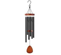 Campanas de Viento Large Aluminium Wind Chimes Extra 37" / 26.8inch Deep Tone For Outside with Catcher Garden Decor(Black,37 Inch)