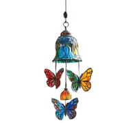 Campanas De Viento para Exteriores - Adorno Sonoro con Mariposas en Movimiento,Estructura Metálica Resistente A La Intemperie para Balcón, Terraza, Porche Y Valla