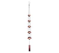 Campanas de viento para exteriores, decoración de jardín colgante para porche, patio, balcón, relajación, tubos de aluminio con parte superior de madera, adorno de sonido relajante para patio, árbol