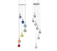 Campanas de Viento Sun Catcher Crystal Seven Colors Rainbow Maker Colgante decoración al Aire Libre(Color A)
