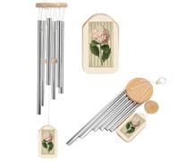 Campanas de viento vintage botánicas del siglo XIX con 6 tubos de aluminio, decoración de jardín y patio trasero