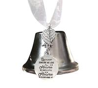 Campanas decorativas, alas ángel, decoración para árbol Navidad, campanas decoración Navidad, campanas para colgar, cada vez que el timbre suena, el ángel vibra