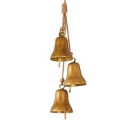 Campanas Decorativas Colgantes rústicas 3 Campanas Doradas con Cuerda para Puerta Decoración navideña Vintage para Fiestas navideñas Hogar Árbol de Navidad Decoraciones navideñas