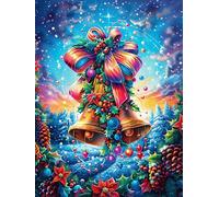 Campanas navideñas en el bosque mágico Puzzles 1000 Piezas Construir Maquetas Detalladas Paisaje de cuento de hadas en caricatura Rompecabezas Para Adultos Desafío Intelectual Juguete Educativo 3D Mod