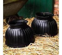 Campanas para caballos, ponis sangre caliente, sangre fría, sangre pura - negro y blanco - Campanas de goma S-XXL, protección para montar a caballo, saltar terreno (S (negro))