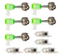 Campanas para Cañas De Pescar | Alarma Led De Mordida para Pesca Nocturna En El Mar - Accesorios De Alerta Sonora para Peces con Clip De Luz Led para Uso En Niebla Oscuridad Y Condiciones Salvajes