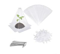 Campanas protectoras de PVC con barra cruzada, 30 x 20 cm, agujeros de jardín para verduras y hierbas, miniinvernaderos resistentes a la intemperie contra heladas y animales, juego de 20 (40 juegos)