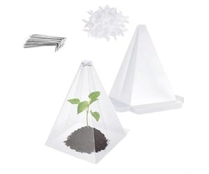 Campanas protectoras de PVC con barra cruzada, 30 x 20 cm, agujeros de jardín para verduras y hierbas, miniinvernaderos resistentes a la intemperie contra heladas y animales, juego de 20 (20 juegos)