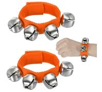 Campanilla antibear, 2 piezas, diseño de alta calidad, sonido claro de 85 dB, ideal para senderismo, ciclismo y acampada, color naranja, con correas de nylon