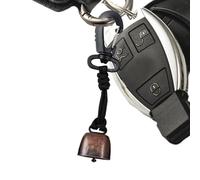 Campanilla antioso senderismo - Campana de latón alerta animal | Accesorio de seguridad exterior de sonido potente | Ligero compacto para camping, montañismo y pesca, cuerda metálica, 15 cm