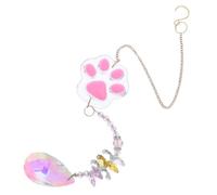 Campanilla Conmemorativa para Mascotas Rosa con Huellas de Gato y Perro