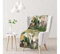 Campanilla de Invierno Silvestre de Primavera,Manta Suave y cálida de Franela Antibolitas, 76 x 102 cm