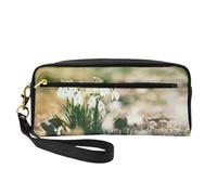 Campanilla de Primavera Salvaje, Bolsa de Maquillaje Bolsa de cosméticos Bolsa de Aseo de Viaje portátil Estuche de Cuero para Mujeres y niñas