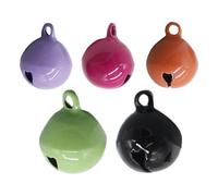 Campanilla decorativa para collar de cachorro | Juego de 5 campanas coloridas para collar canino | Accesorios colgantes metálicos con sonido cristalino, decoración de sonido para paseo de animales de