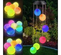 Campanilla Viento Solar, Campanas Viento Luces Solar Cambio Color, Impermeable LED Solar Carillón de Vient para Jardín, Solar Carillón Decoración para Exteriores Patio Regalo para Mamá